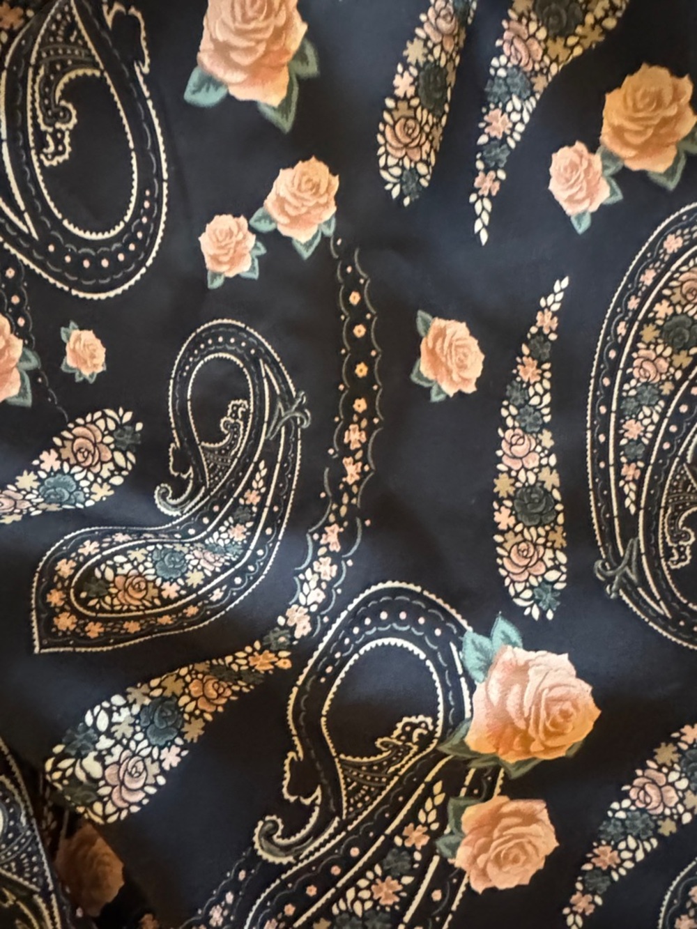 The Kooples blue pink Paisley flowers Rose silky dress button up down blouse top - Picture 8 of 11